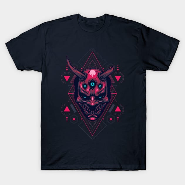 Devil face sacred geometry T-Shirt by secondsyndicate